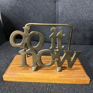 Vintage brass “do it now” letter holder